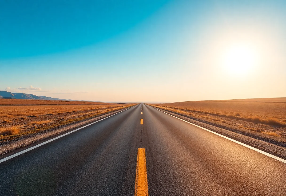 A clear road leading towards a bright horizon, symbolizing a new financial beginning.